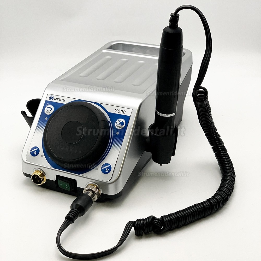 Micromotore laboratorio odontotecnico GONGYU G500 con manipolo da 50000 giri/min e pedale di controllo